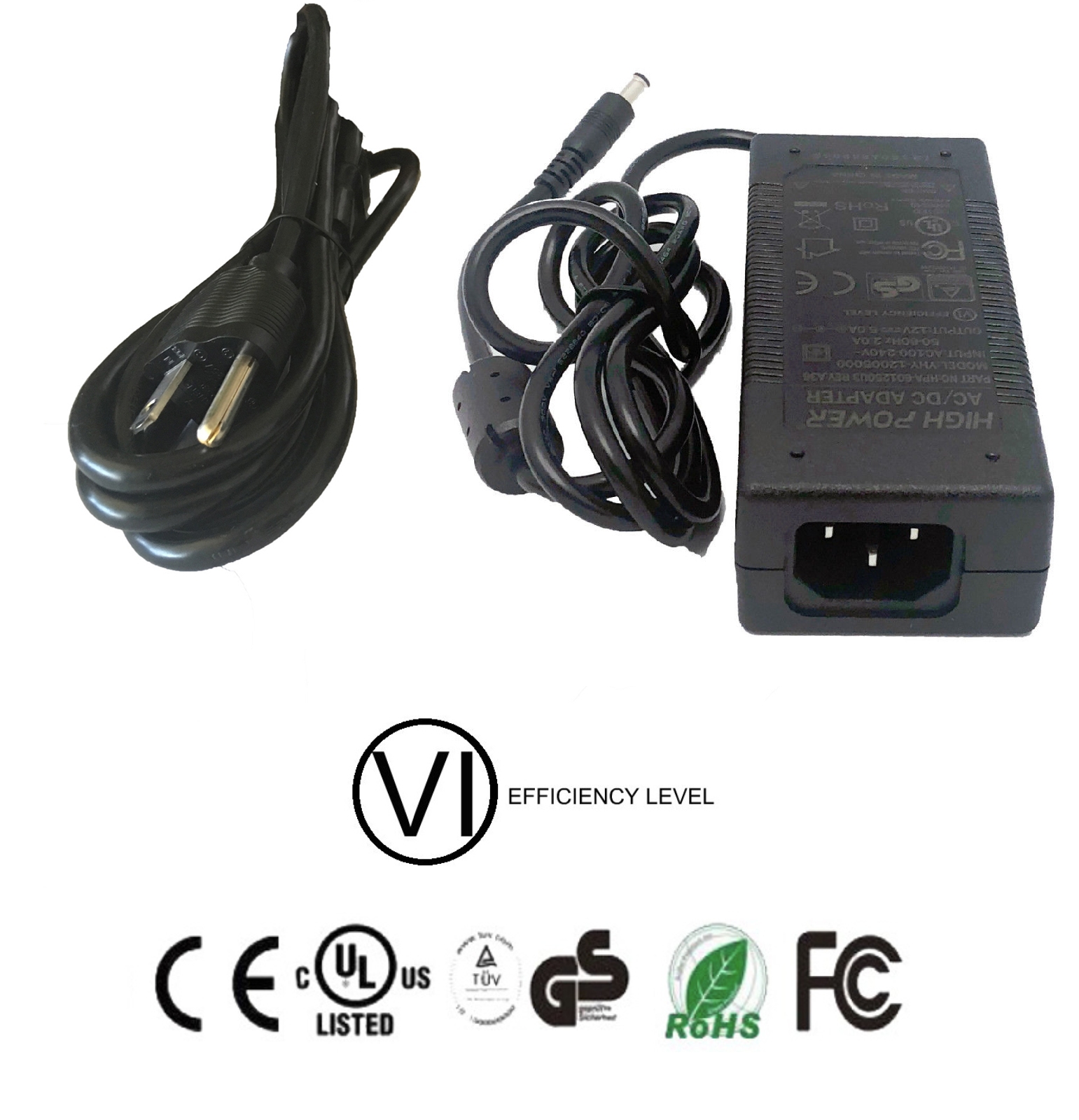 New HIGH POWER® CEC Level VI 60W 12V 5A Mini ITX PC Case Media AC Power Adapter 