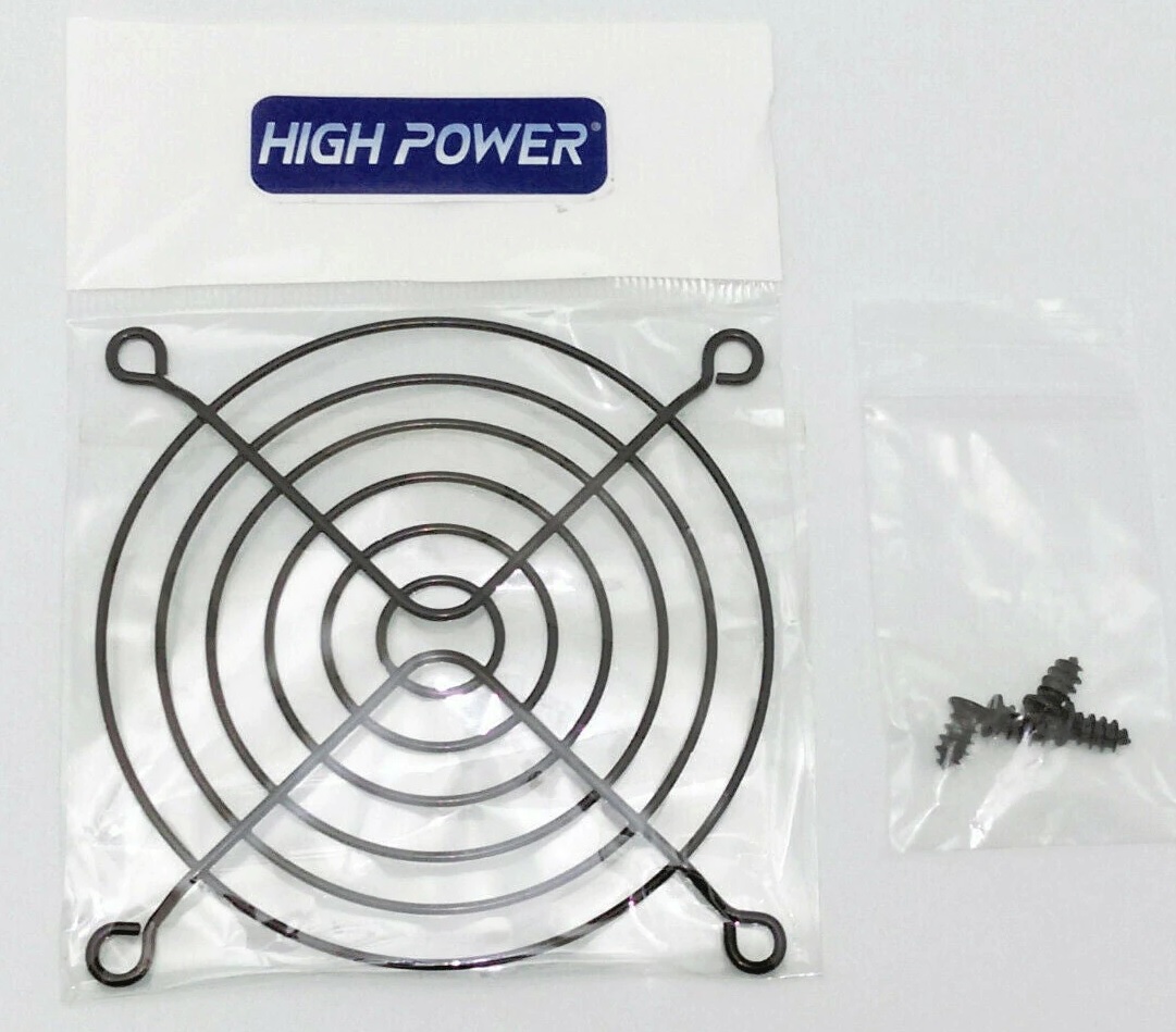 90mm Fan Grill & 4x Black Installation Screws